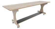 Hoogzit tafel L220 x B64 cm Grey craft oak Tangara Groothandel voor de Kinderopvang Kinderdagverblijfinrichting